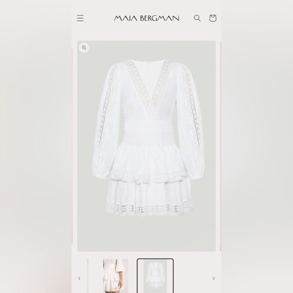 Maia Bergman ‘Mika’ Linen Ruffle Dress – XSRomantic WhiteNWOT